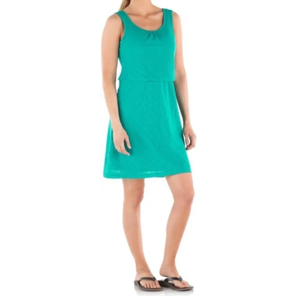 PrAna Mila Burnout Blouson dress. Women’s S. EUC. Green (dragonfly copa)